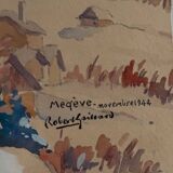 Aquarelle sur papier par Robert Gaillard XXe Megève 1944