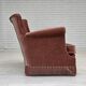 1970s, Danish 2-seater sofa, salmon pink furniture velour, beech wood.