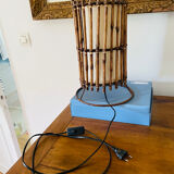 Vintage rattan table lamp