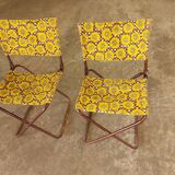2 vintage folding camping chairs