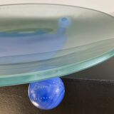 Empty vintage pocket in frosted glass signed
