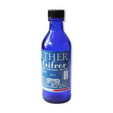 Blue glass bottle of ether
