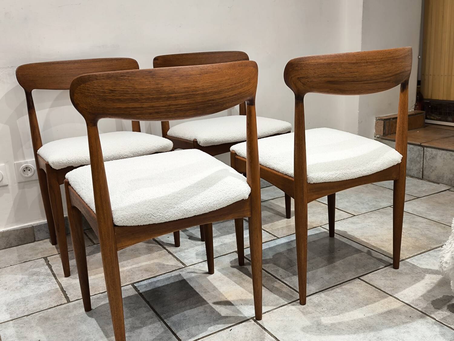 4 vintage Scandinavian teak chairs by Johannes Andersen 1960