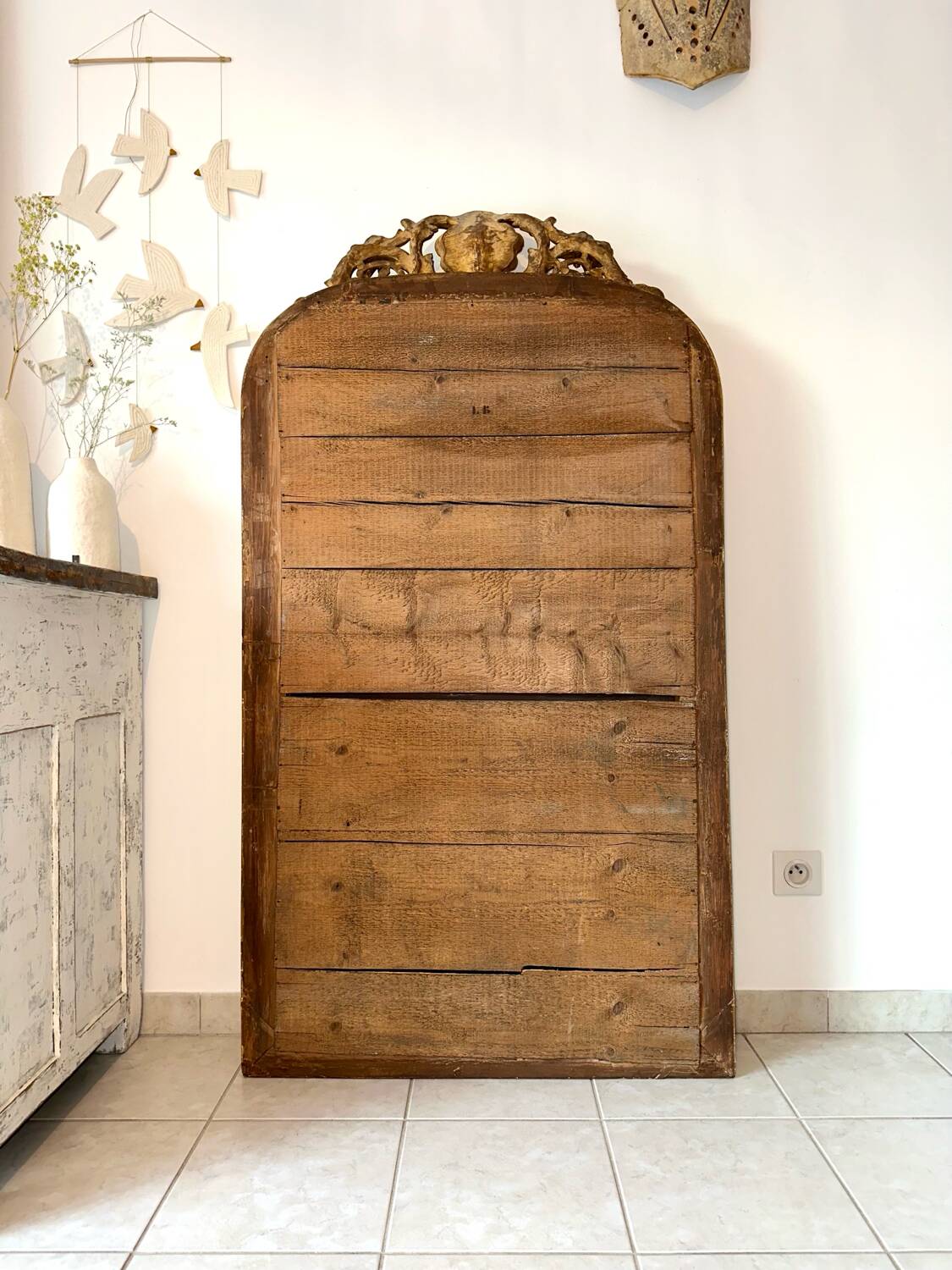 Miroir Louis-Philippe à fronton, XIXème