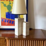 Mid-century modern travertine table lamp, Nucleo Sormani Italy 1960s