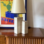 Mid-century modern travertine table lamp, Nucleo Sormani Italy 1960s