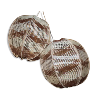 Lot of two vintage hanging lamps