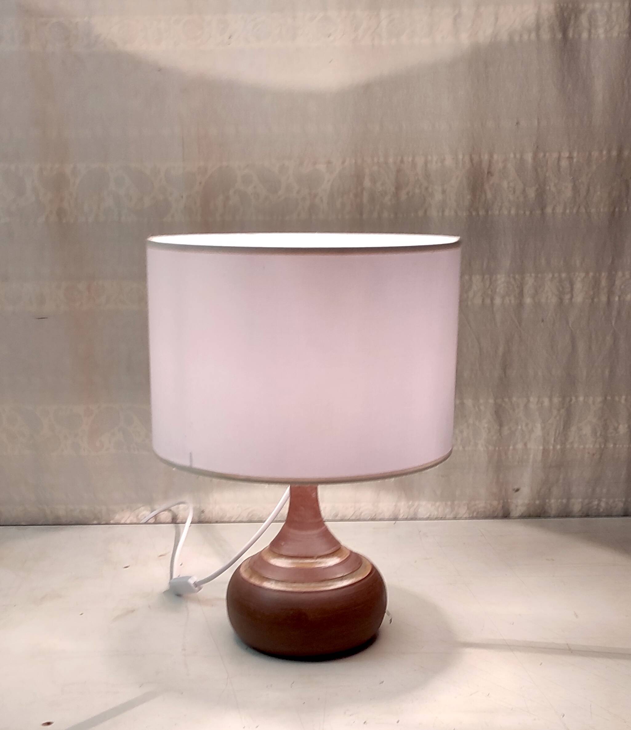 Table lamp with ceramic (stoneware) base - mid 20th century.
