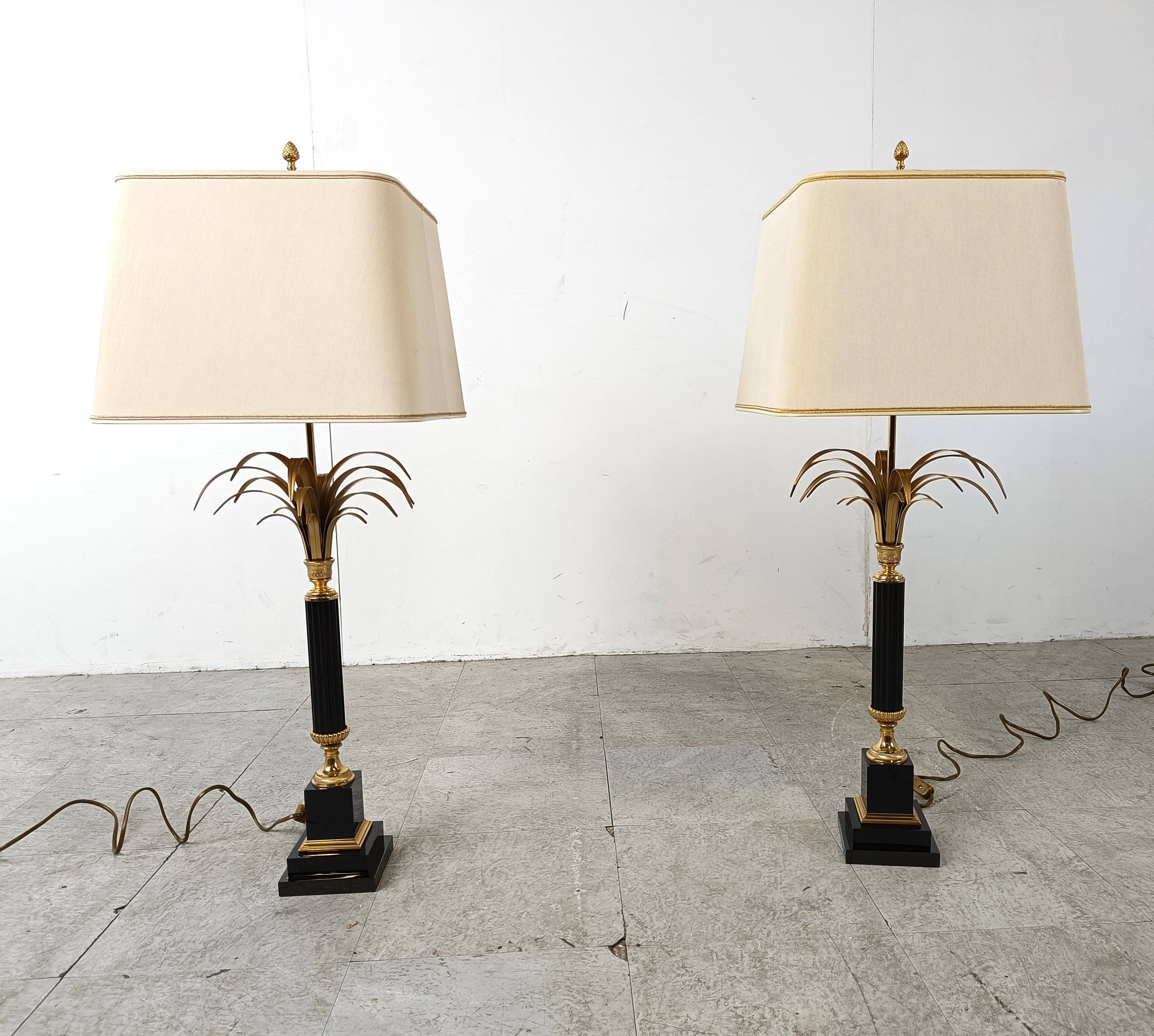 Paire de lampes de table vintage Hollywood Regency, 1970