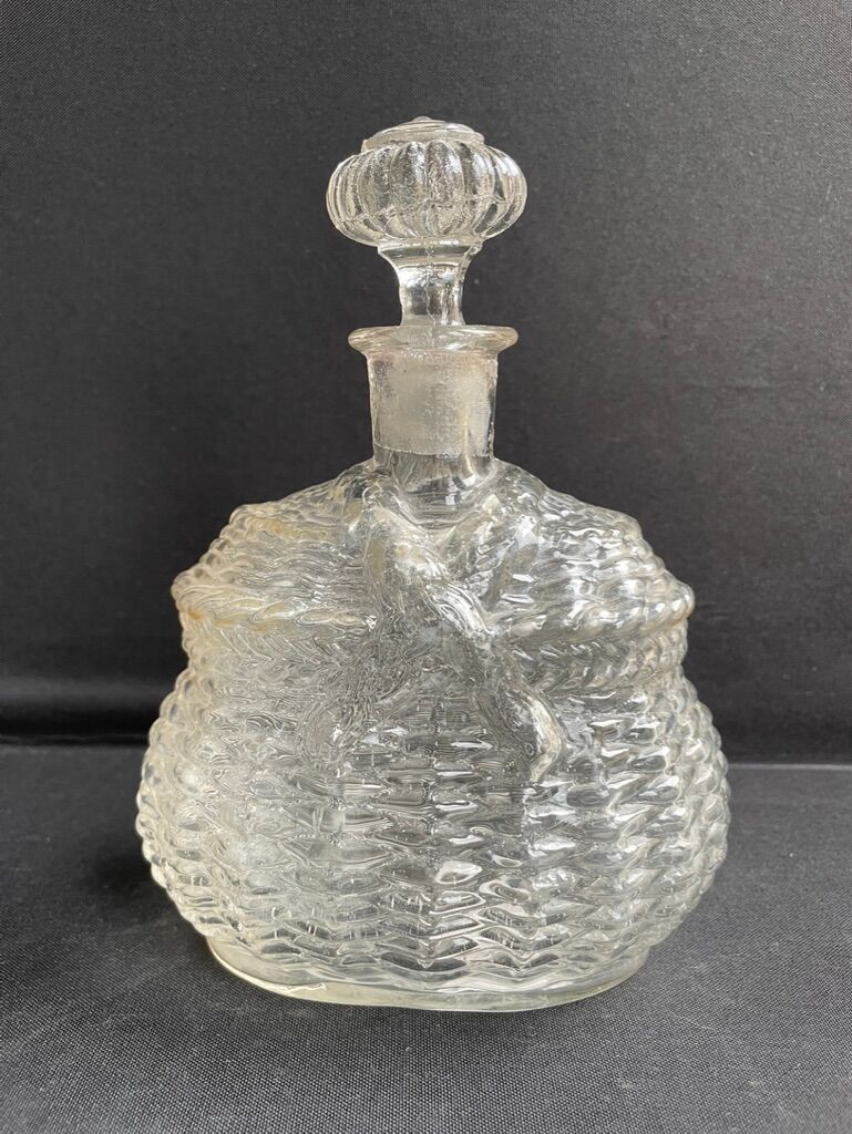 Liquor decanter - pressed molded satin glass (1882 to 1908)- legras for guilloteaux