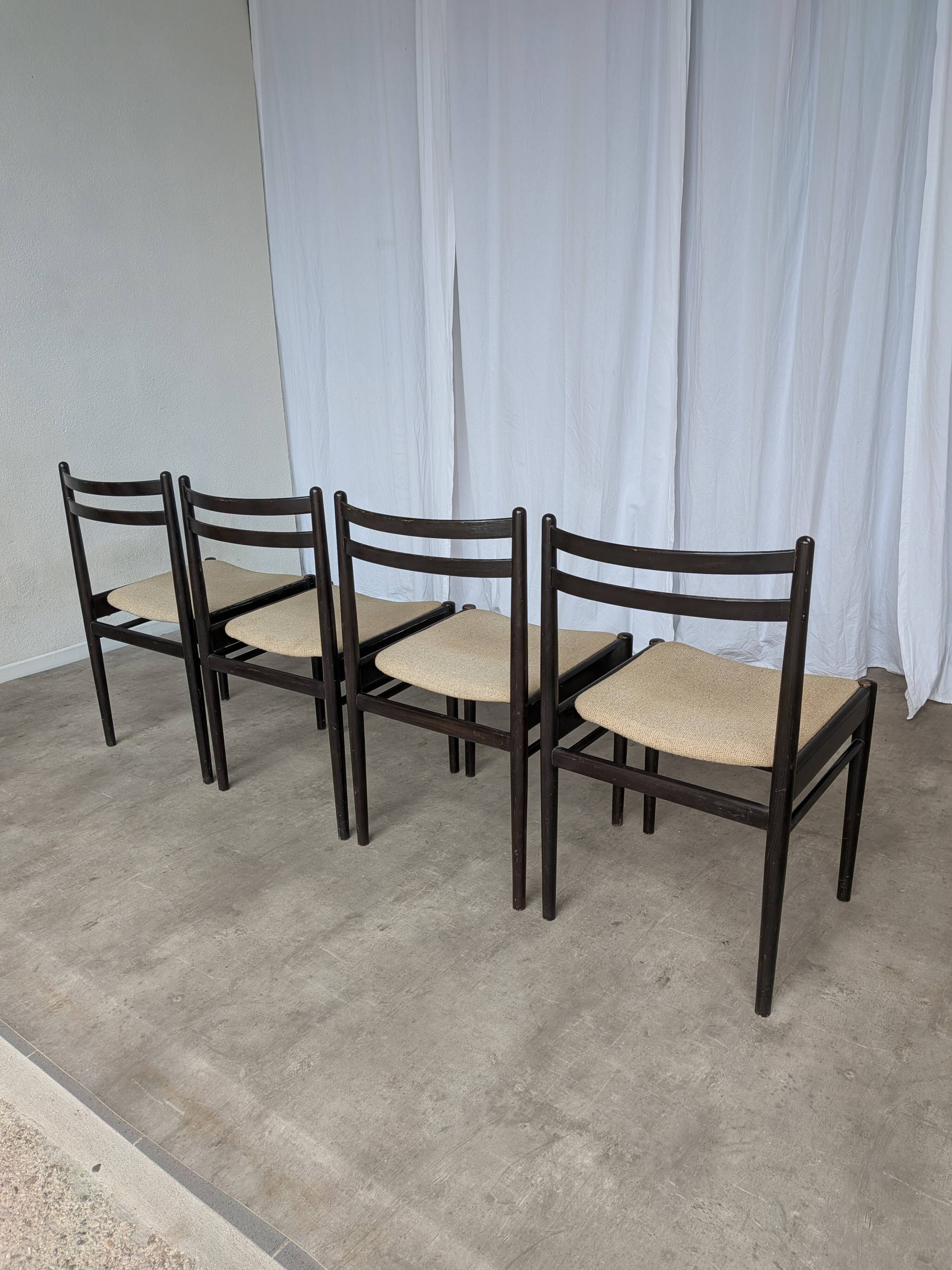 Set of 4 Stol Kamnik Dining Chair: Vintage Scandinavian Beech Wood, Yugosla