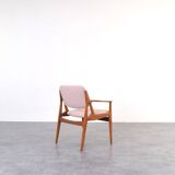 Mid-Century Teak & Wool Ella Armchair by Arne Vodder for Vamo Sønderborg, 1