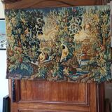 old tapestry with greenery and birds decoration