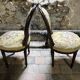 pretty pair of Louis XVI style chairs, in carved and gilded wood