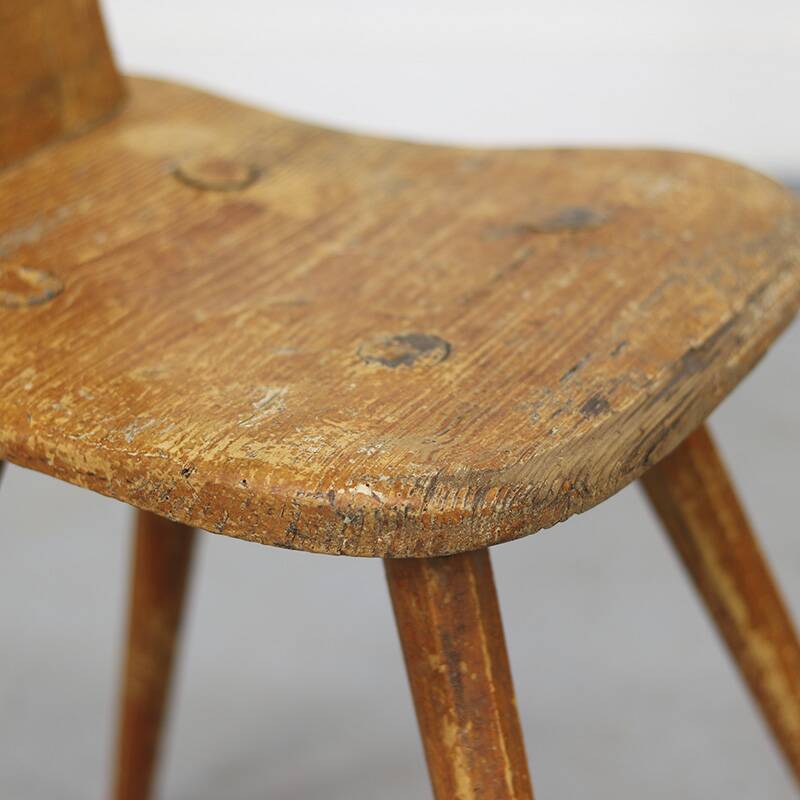 Chaise d'appoint d'art populaire primitif