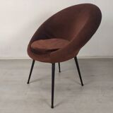 Vintage armchair velvet brown