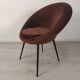 Fauteuil vintage velours marron