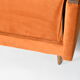 Vintage sofa, convertible couch, fully restored, 1960s, russet orange velvet