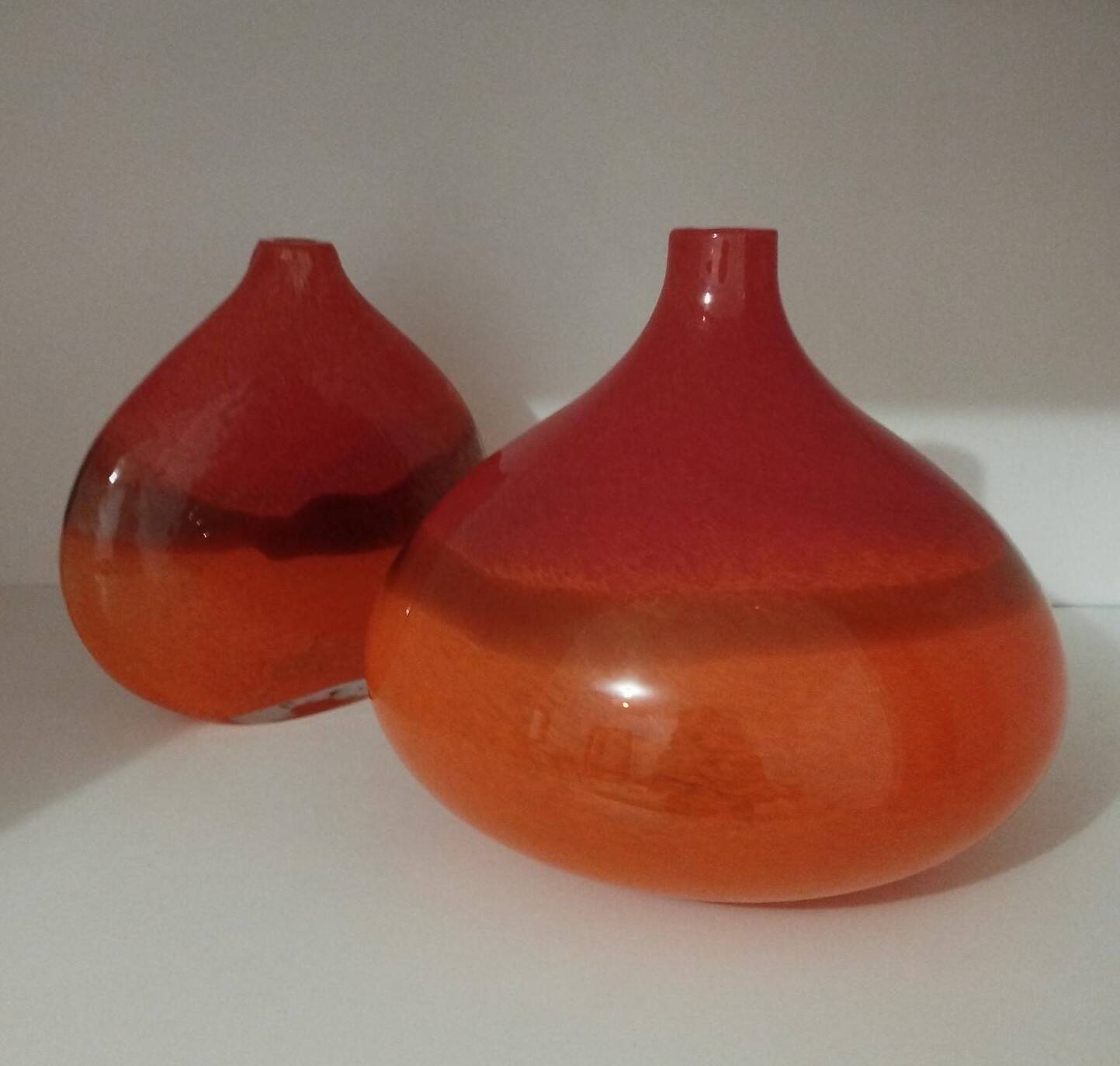 Pair or 2 glass paste vases from the 80s vintage.