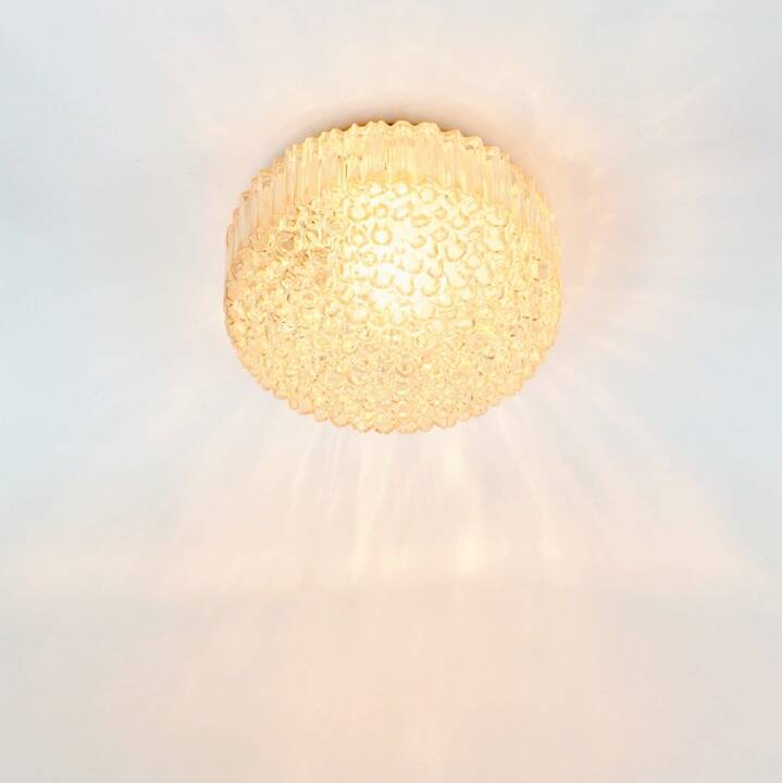 Plafonnier en verre ambré à bulles, style Mid-Century, par H. Tynell pour Limburg, années 1970