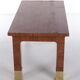 Table basse rectangulaire Harrison Van Horn raffia et laiton, 1970