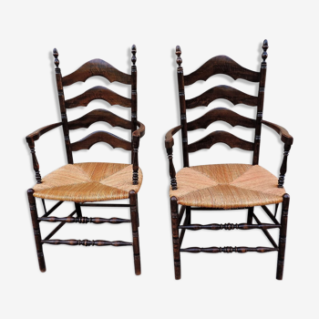 Pair of straws armchairs