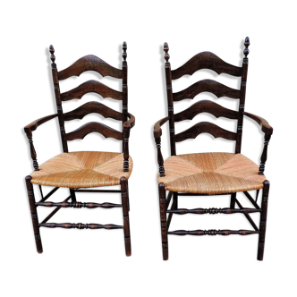 Pair of straws armchairs