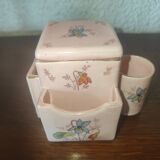 Storage pot with compartments for make-up and beauty products in old earthenware De Bruyn Fives Lille