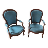 Pair of Voltaire armchairs in Napoleon III style