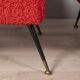 Pair of vintage 50s armchairs red fabric Italian design
