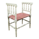 Banquette époque fin XIXe assise en paille colorée structure rechampie