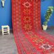 Tapis berbère rouge vintage 185x380 cm