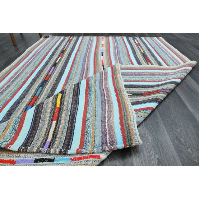 1970s Vintage Turkish Oushak Handmade Wool Cotton White Area Rug 176x250