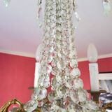 6-light hot air balloon chandelier with crystal pendants, late 19th century