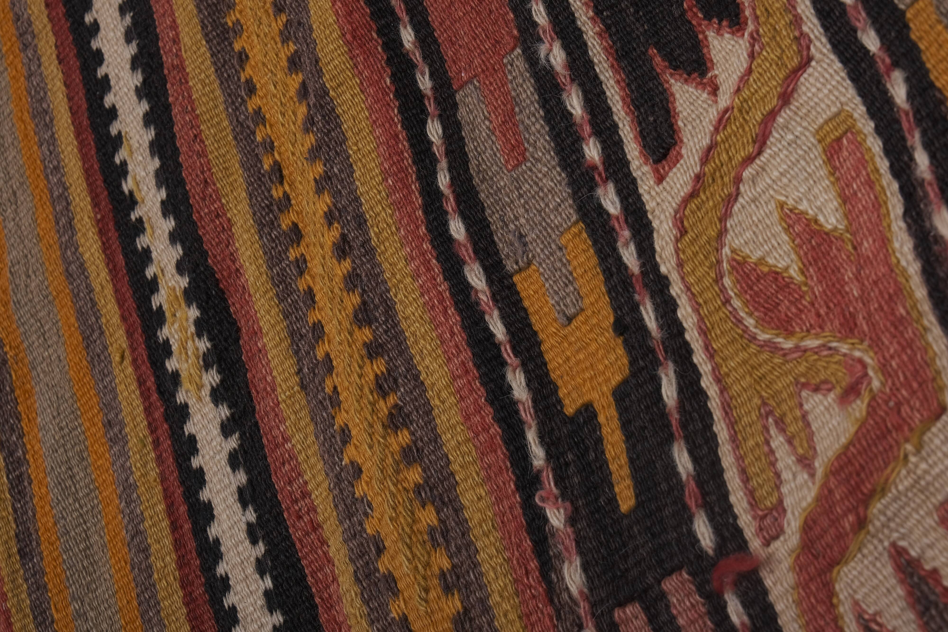 Vintage Turkish rug from Oushak, hand-woven 166x369 cm