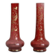 Duo of small antique glass vases