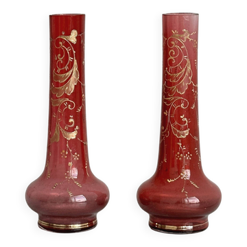 Duo de vases anciens en verre