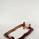 Bicolour wooden and metal tray, Bordeaux, Art Deco, 1930