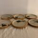 6 small bread plates enamelled pottery of the Vallauris Dove