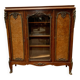 Louis XV style bookcase in mahogany and burr walnut, 20th century