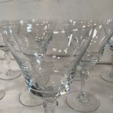 Ensemble de 10 verres vintage gravés