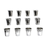 12 silver liqueur glasses