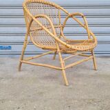 Rattan shell armchair 1960