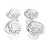 Series of 4 Champagne glasses Marne crystal cut 1920 by St. Louis