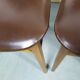 Suite de 6 chaise bois skaï marron brus vintage année 50 - 60