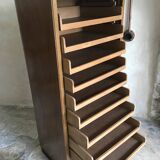 Vintage sliding curtain file cabinet 1950-1970