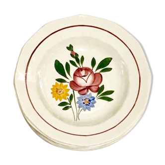 Assiettes creuses motif floral