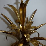 Wheat cob chandelier of the Masca House, gilded aged, 3 fires, 70s/80s
