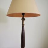 Mahogany Hat Lamps, Brass and Cotton of Abat Day, 1950s, Set of 2