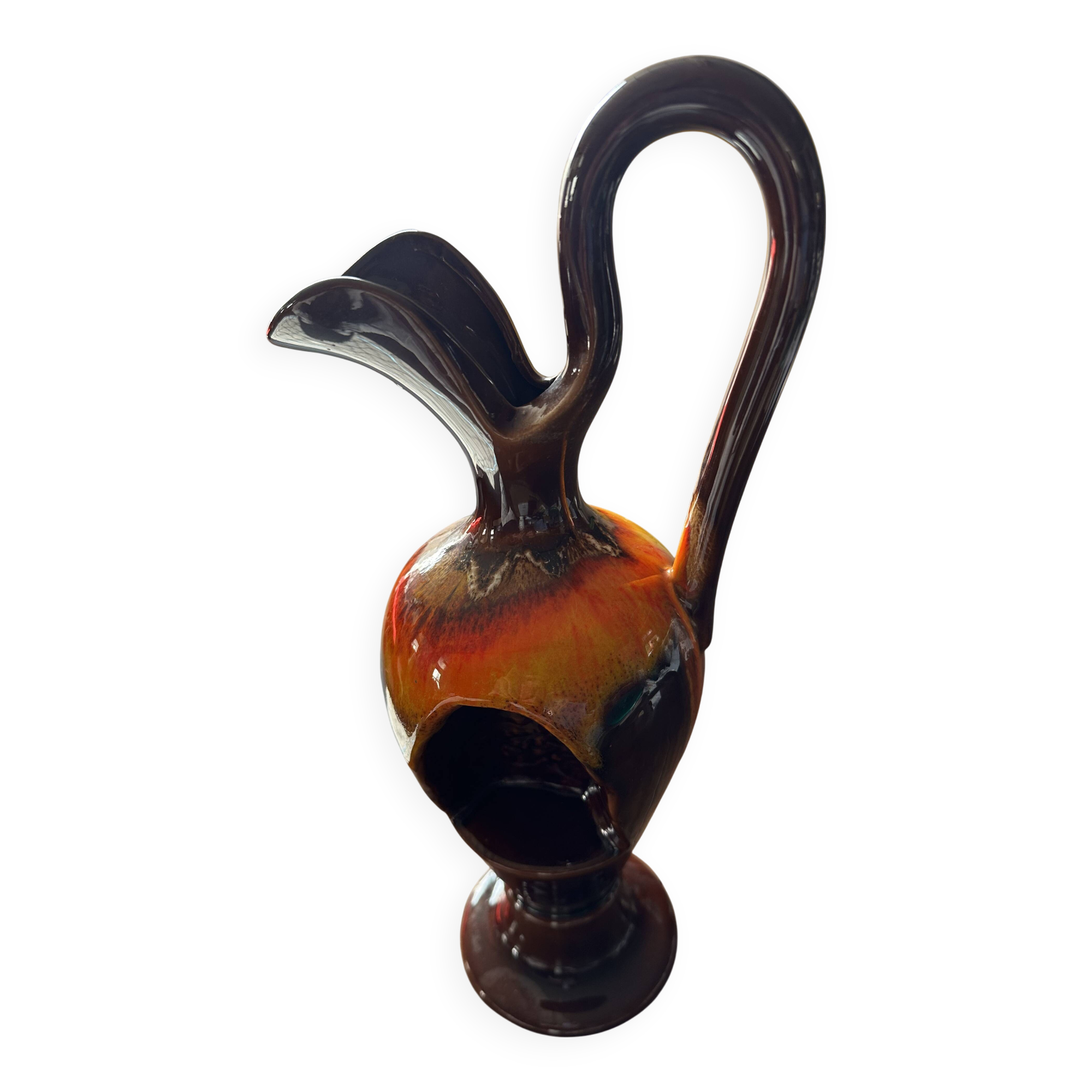 Vallauris ceramic soliflore vase H 37 cm